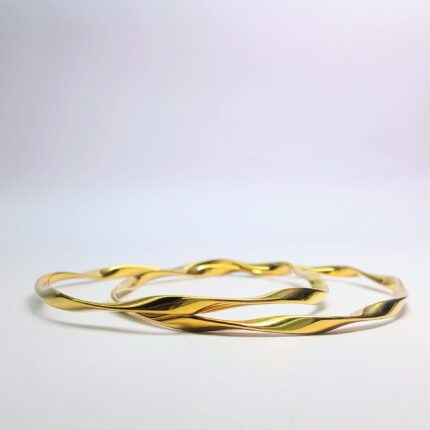 pair of golden twist bracelet